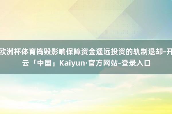 欧洲杯体育捣毁影响保障资金遥远投资的轨制退却-开云「中国」Kaiyun·官方网站-登录入口