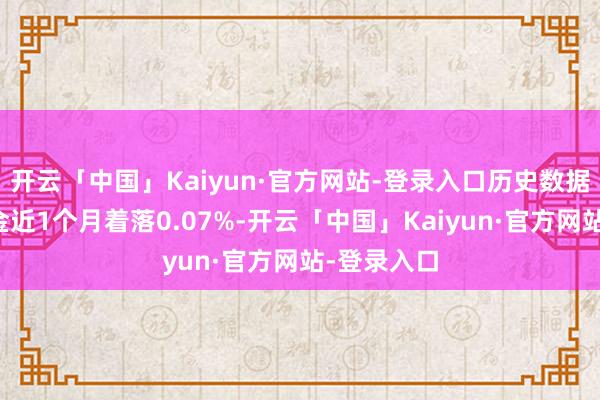 开云「中国」Kaiyun·官方网站-登录入口历史数据袒露该基金近1个月着落0.07%-开云「中国」Kaiyun·官方网站-登录入口