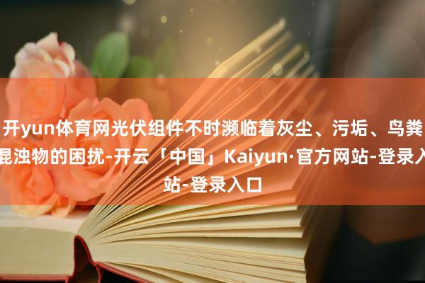 开yun体育网光伏组件不时濒临着灰尘、污垢、鸟粪等混浊物的困扰-开云「中国」Kaiyun·官方网站-登录入口